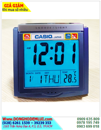 Casio DQ-750-7DF, Đồng hồ xem giờ và cài đặt báo thức Casio DQ-750-7DF hiển thị Thứ, Ngày, Tháng và đo nhiệt độ /Bh 01năm |CÒN HÀNG